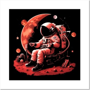 astronaut on Mars Posters and Art